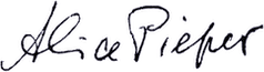 Alice Piepers Unterschrift